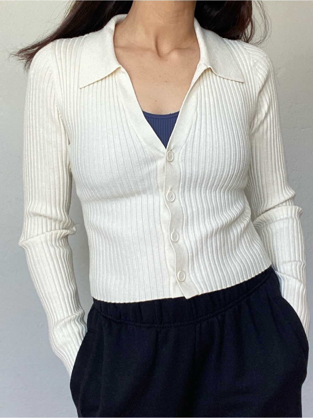 Aerie ribbed cropped cardigan top